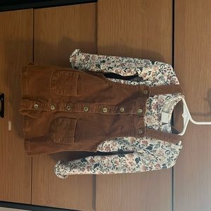 Girls overall dress set